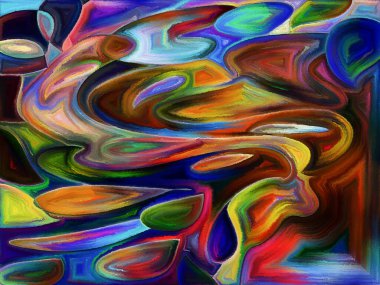 Yaşam formları serisi. Sanat, resim, tasarım ve eğitim konularında soyut biçimlerin arkaplanı ve şekli