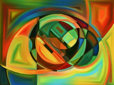 Yaşam formları serisi. Sanat, resim, tasarım ve eğitimle mecazi ilişkisi olan soyut biçimlerin ve şekillerin bileşimi