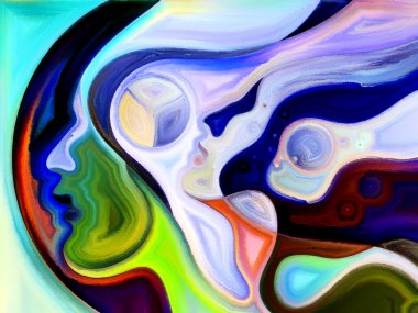 Romantizm, ilişki ve aşk konularındaki kadın ve erkek profillerinin çizimi.