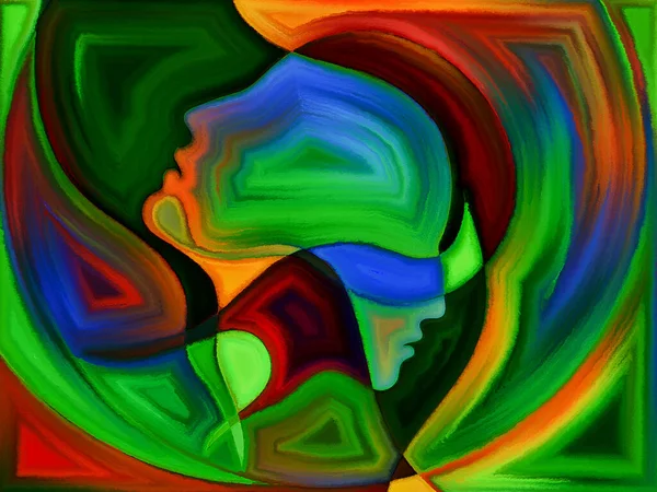 Design Pintado Moderno Cabeças Humanas Sobre Tema Das Emoções Paixões — Fotografia de Stock