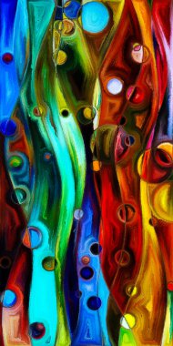 Çağdaş sanat konularındaki çember ve eğrilerin soyut arkaplanı