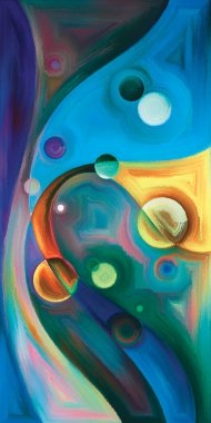 Çağdaş sanatın çember ve kıvrımlarından oluşan soyut arkaplan