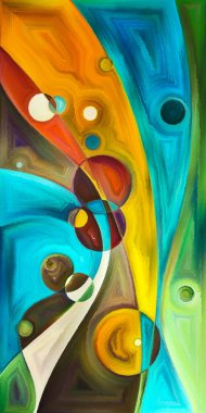 Çağdaş sanatın çember ve kıvrımlarından oluşan soyut arkaplan