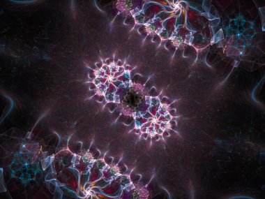 Sanat, illüstrasyon ve tasarım için alev fraktalının ayrıntılı yeniden düzenlenmesi