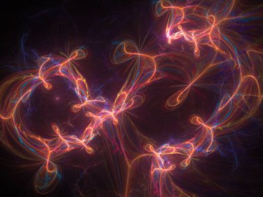 Sanat, illüstrasyon ve tasarım için alev fraktalının ayrıntılı yeniden düzenlenmesi