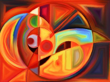 Uçak bölümü serisi. Sanat, resim, tasarım ve eğitim konularındaki soyut biçimler ve şekillerin etkileşimi