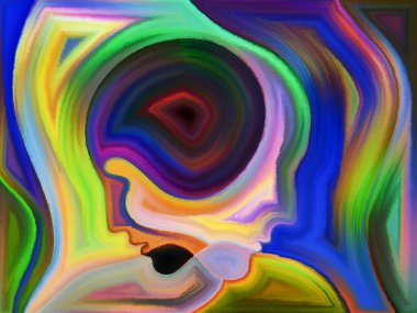 İnsan ilişkileri konusunda insan kafalarının canlı tasarımı.