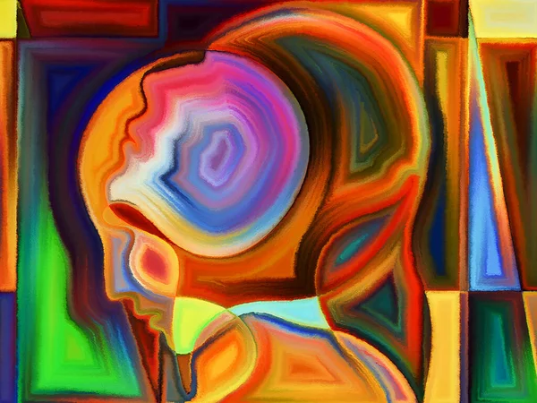 Vivid Painted Design Human Heads Subject Human Drama — Stock Photo, Image