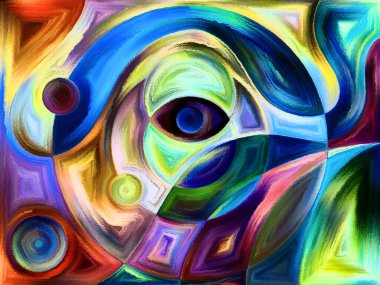 Algı, psikoloji, yaratıcılık ve modern sanat konularında renkli bir arkaplan.