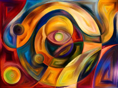 Algı, psikoloji, yaratıcılık ve modern sanat konularında renkli bir arkaplan.