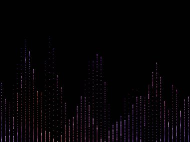 Dijital çoklu ortam ve modern teknoloji izole müzik, ses, bu konu üzerine siyah arka plan üzerinde renkli müzik spektrum analizi.