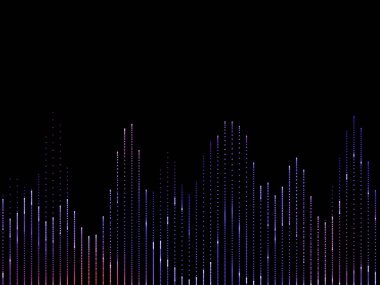 Dijital çoklu ortam ve modern teknoloji izole müzik, ses, bu konu üzerine siyah arka plan üzerinde renkli müzik spektrum analizi.