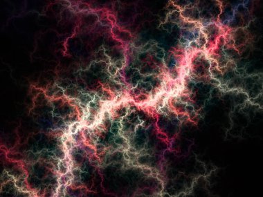 Fraktal Alev arka planı. Bilimsel ve eğitim illüstrasyonunun kullanılması için Tekrarlayıcı Fonksiyon Sistemi fraktalının karmaşık yorumlanması.