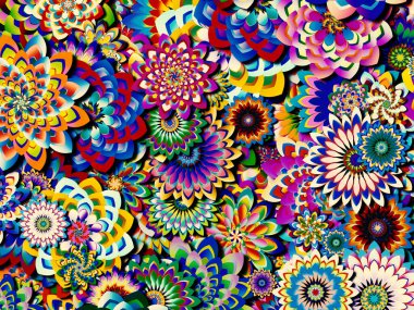 Renkli tasarım arka planı. Kutlama, mutluluk ve neşe konularında soyut parlak desenler.