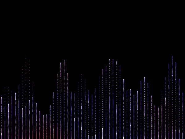 Colorful music spectrum analyzer isolated on black background on subject of music, sound, digital multimedia and modern technology.