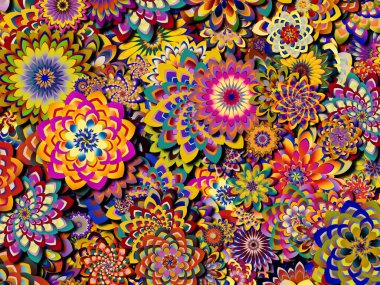 Renkli tasarım arka planı. Kutlama, mutluluk ve neşe konularında soyut parlak desenler.