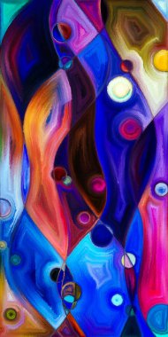 Çağdaş sanat konularındaki çember ve eğrilerin soyut arkaplanı