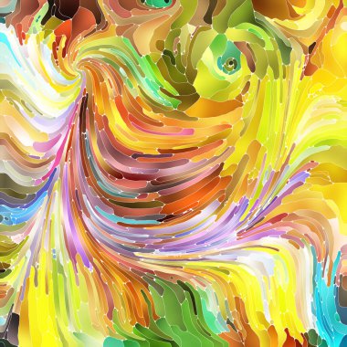 Baskı ve ekran için organik elementlerin renkli desen hareketi.