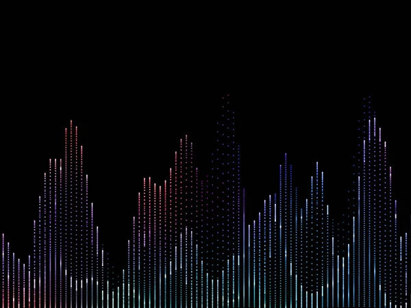 マルチ メディアと現代のデジタル テクノロジー サウンド 音楽をテーマに黒の背景に分離されたカラフルな音楽スペクトラム アナライザー — ストック写真