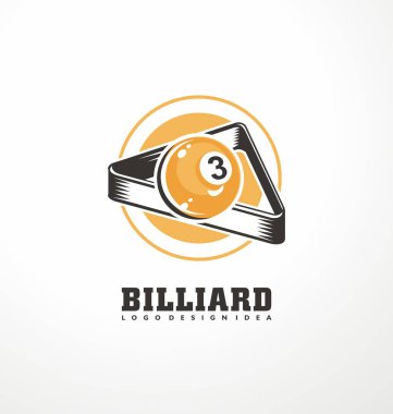 Bilardo kulübü için logo tasarımı fikri. Vektör sembolü. Simge illüstrasyonu.