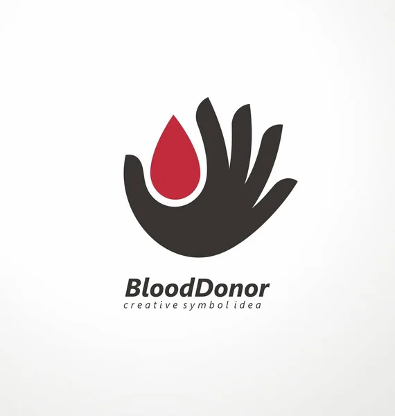 Donneur Sang Logo Créatif Idée Conception Symbole Médical Unique Pour — Image vectorielle