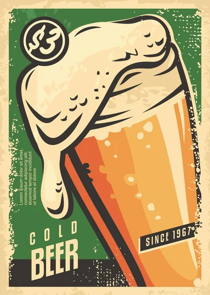 Bier Poster Wanddekor Für Irish Pub Oder Taverne Retro Bier — Stockvektor