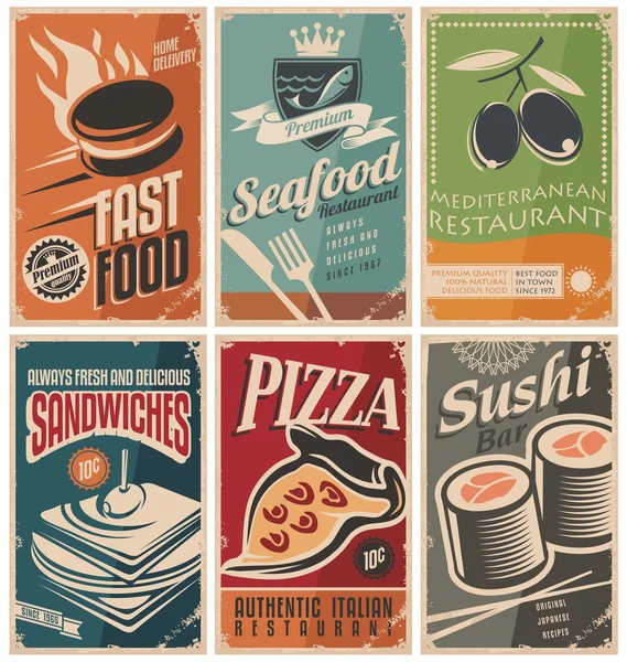 Retro-Food-Poster — Stockvektor