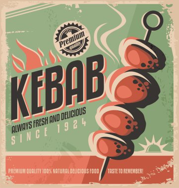 Kebap retro poster tasarımı