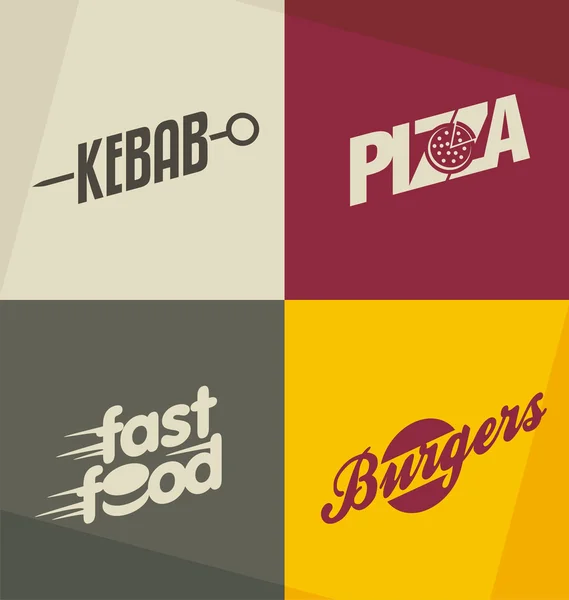 Conceptos de diseño de logotipos de comida rápida — Archivo Imágenes Vectoriales