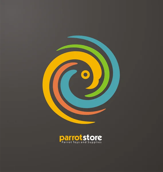 Parrot abstract logo design concept — Stock Vector