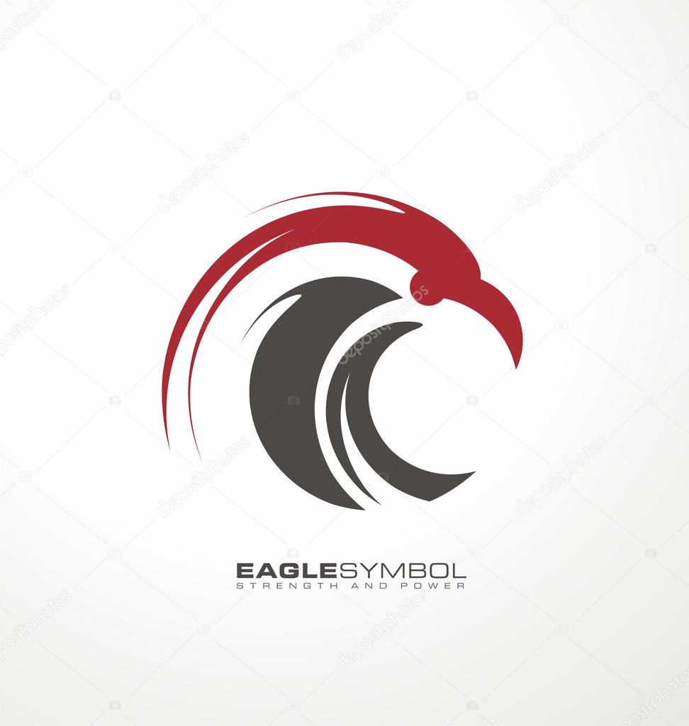 Creative logo design concept with artistic and simplified bird. Unique falcon illustration icon.