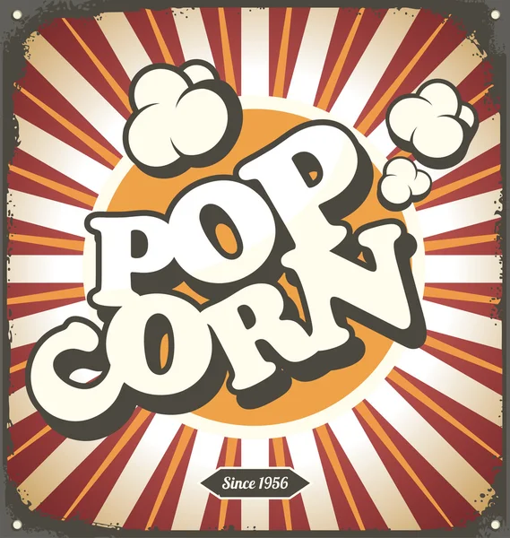 Concetto di manifesto dell'annata di popcorn — Vettoriale Stock