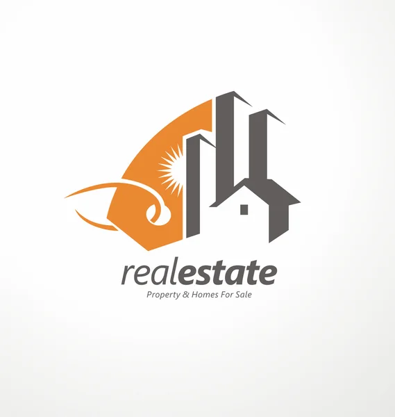 Design de símbolo criativo para empresa imobiliária — Vetor de Stock