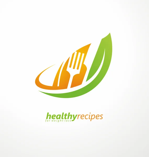 Concepto de diseño de logotipo creativo para alimentos saludables . — Vector de stock