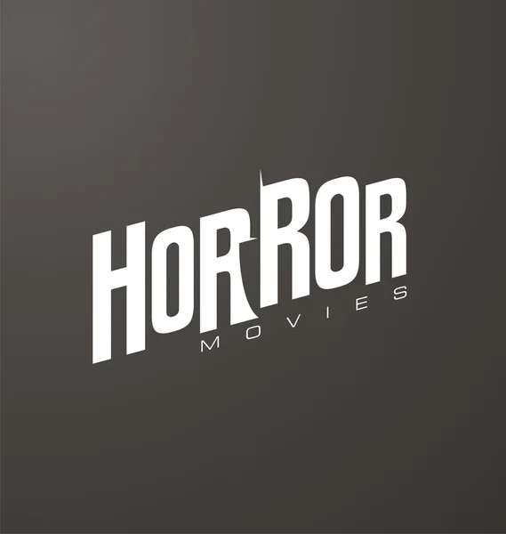 Kreatív és egyedi tipográfia a horror filmek weboldal vagy blog, a negatív tér késsel — Stock Vector