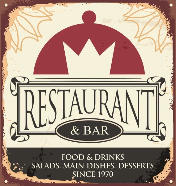 Vintage restaurant sign template — Stok Vektör