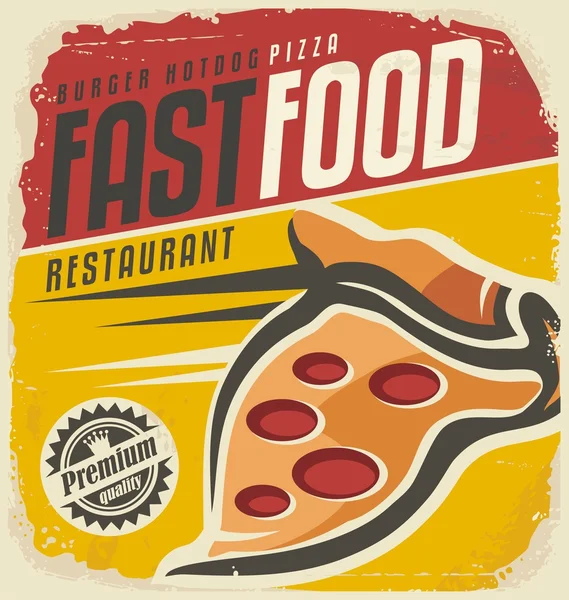 Signo de pizza retro — Vector de stock