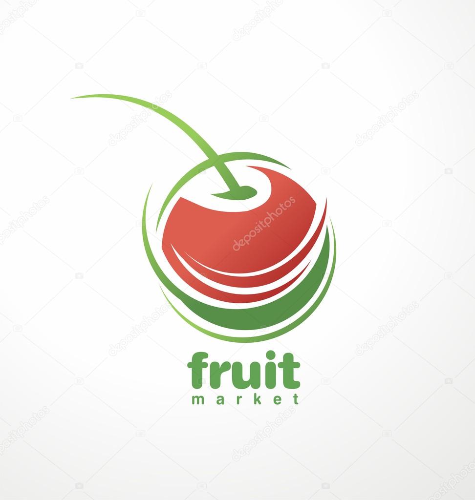 Cherry logo design concept — Stock Vector © lukeruk 77792636