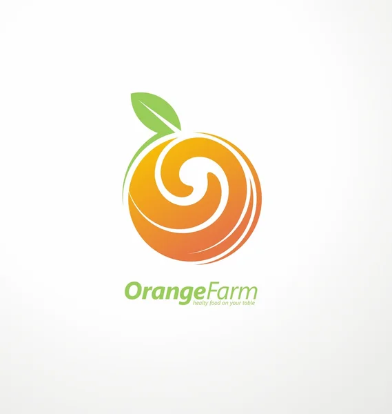 Orange farm logo design konzept — Stockvektor