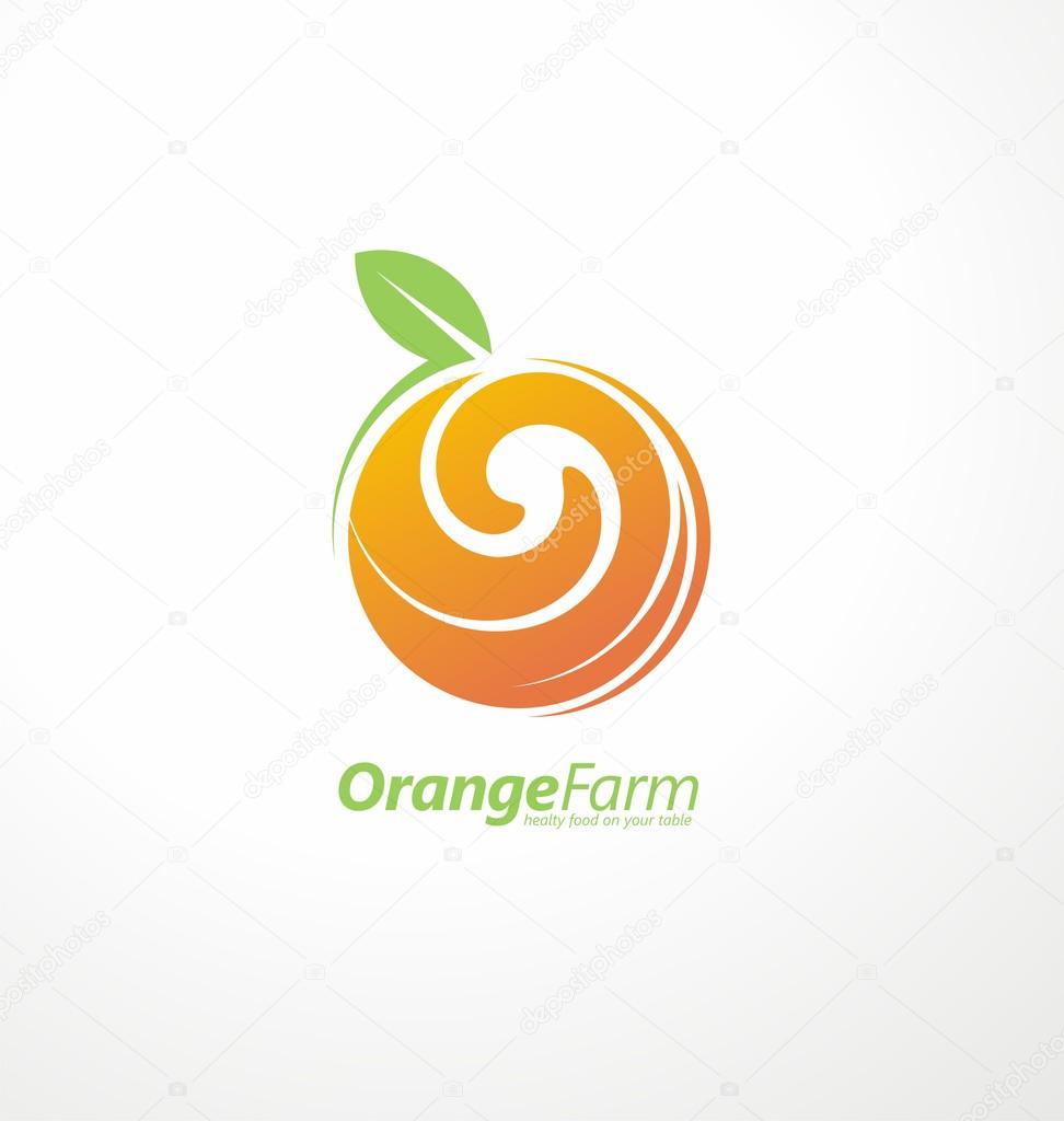 Orange farm logo design concept