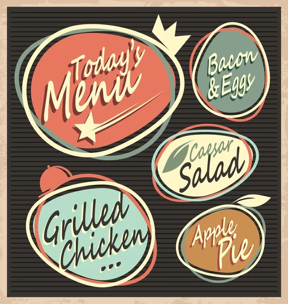 Plantilla de menú de restaurante retro — Vector de stock