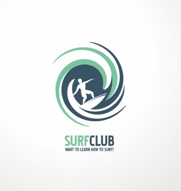 Sörf kulübü logosu tasarım düzeni