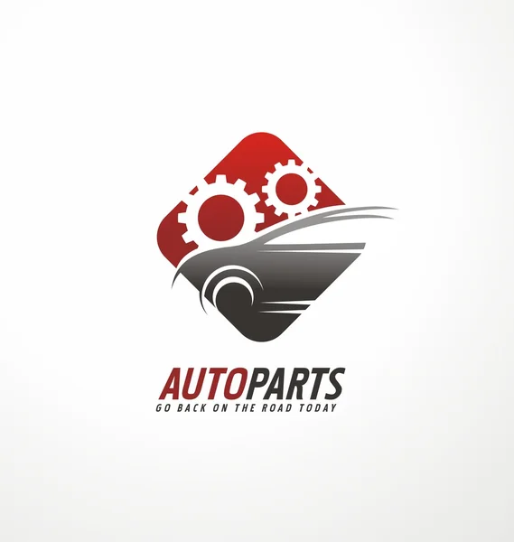 Auto delar logo designkoncept — Stock vektor