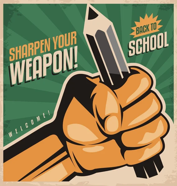 Retro school poster design concept — Stock Vector