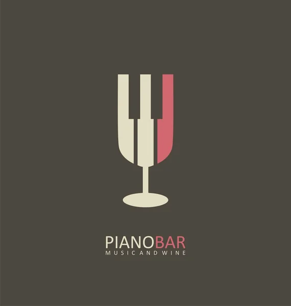 Πιάνο μπαρ δημιουργική σύμβολο έννοια — Διανυσματικό Αρχείο