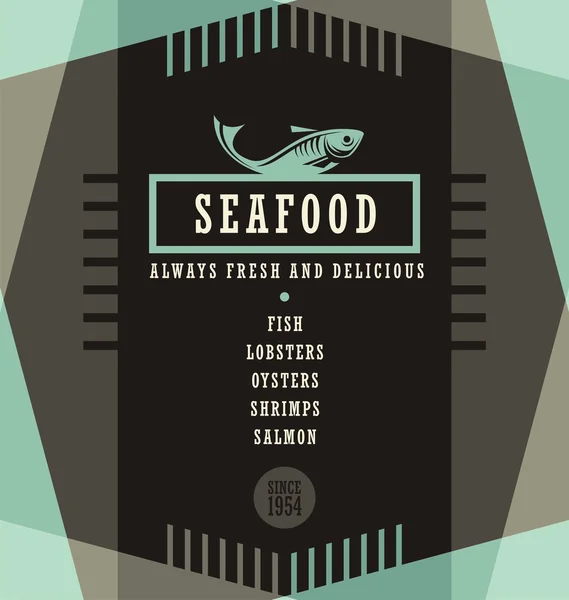 Seafood restaurant menu design template — Stock Vector