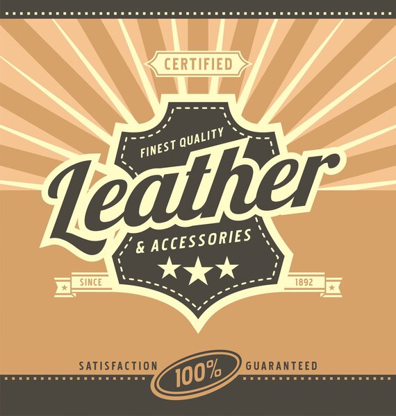 Leather work retro poster design