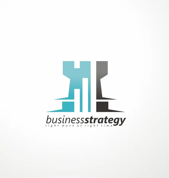 Estrategia de negocio logo design concept — Vector de stock