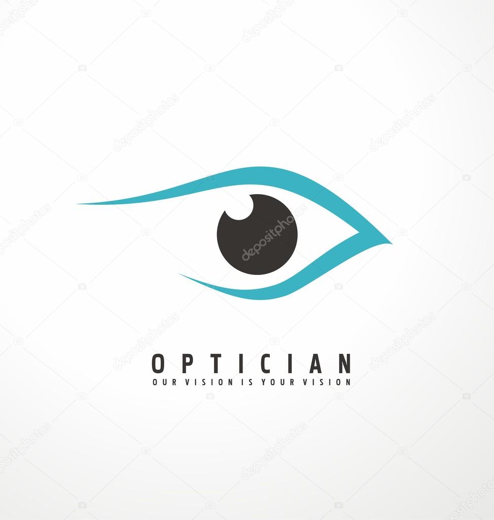 Optician creative symbol concept template. Eye vector logo design idea. Minimalistic logo design layout for medical care. Eye icon.