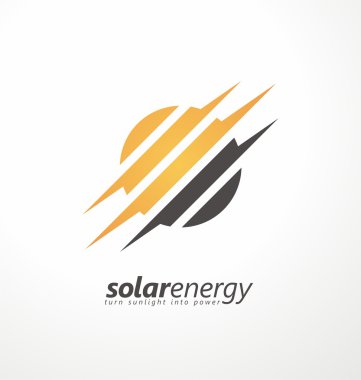 Güneş enerjisi logo tasarım konsepti